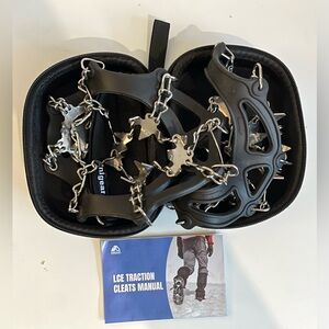 Unigear Ice Traction Cleats For Snow and Hiking With Hardshell Case Black Large